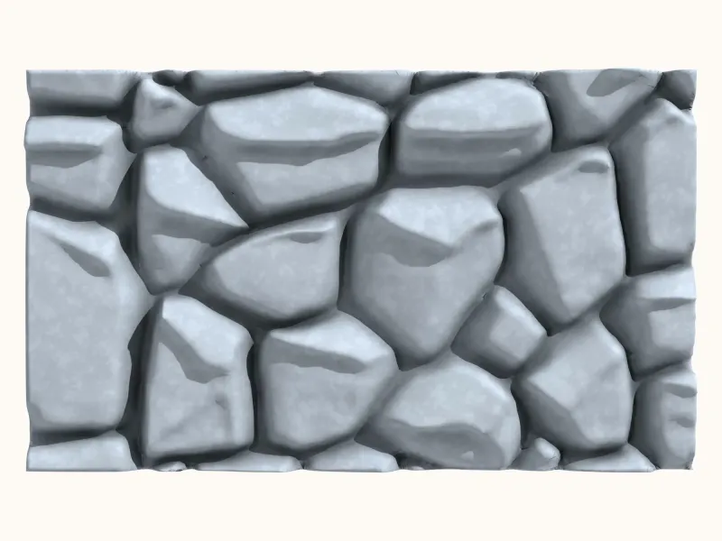 Low Poly Stone Wall for 3D Printing