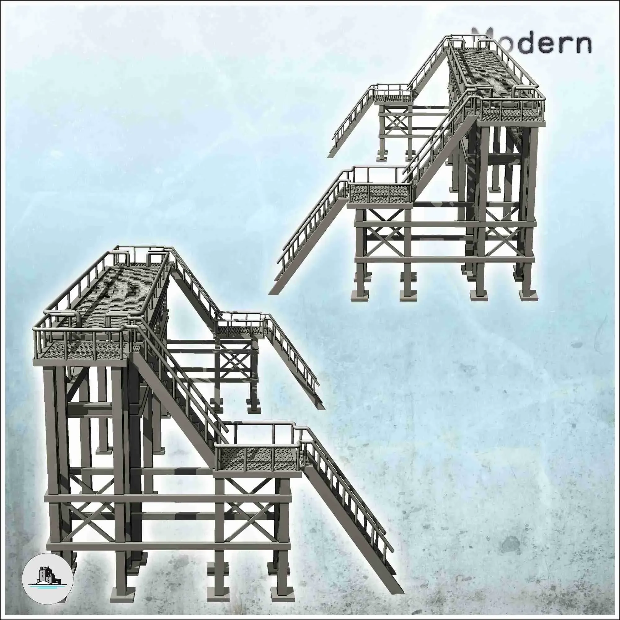Bridge Shape Modern Metal Industrial Platform (36) - scenery