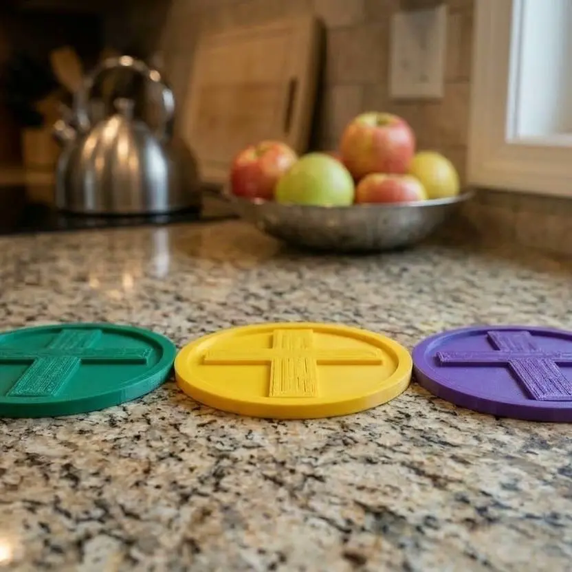 Easter cross 3d printed coaster