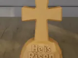 Easter Cross He is Risen STL 3D Print Model-0