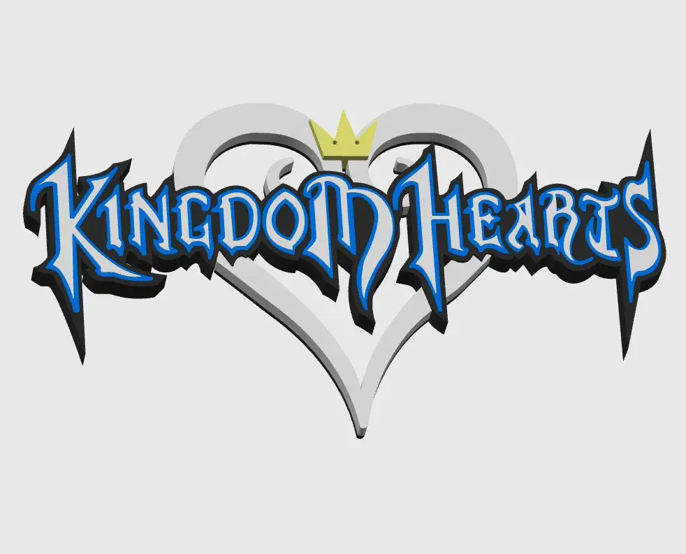 Kingdom Hearts title art logo icon & emblem pre-painted