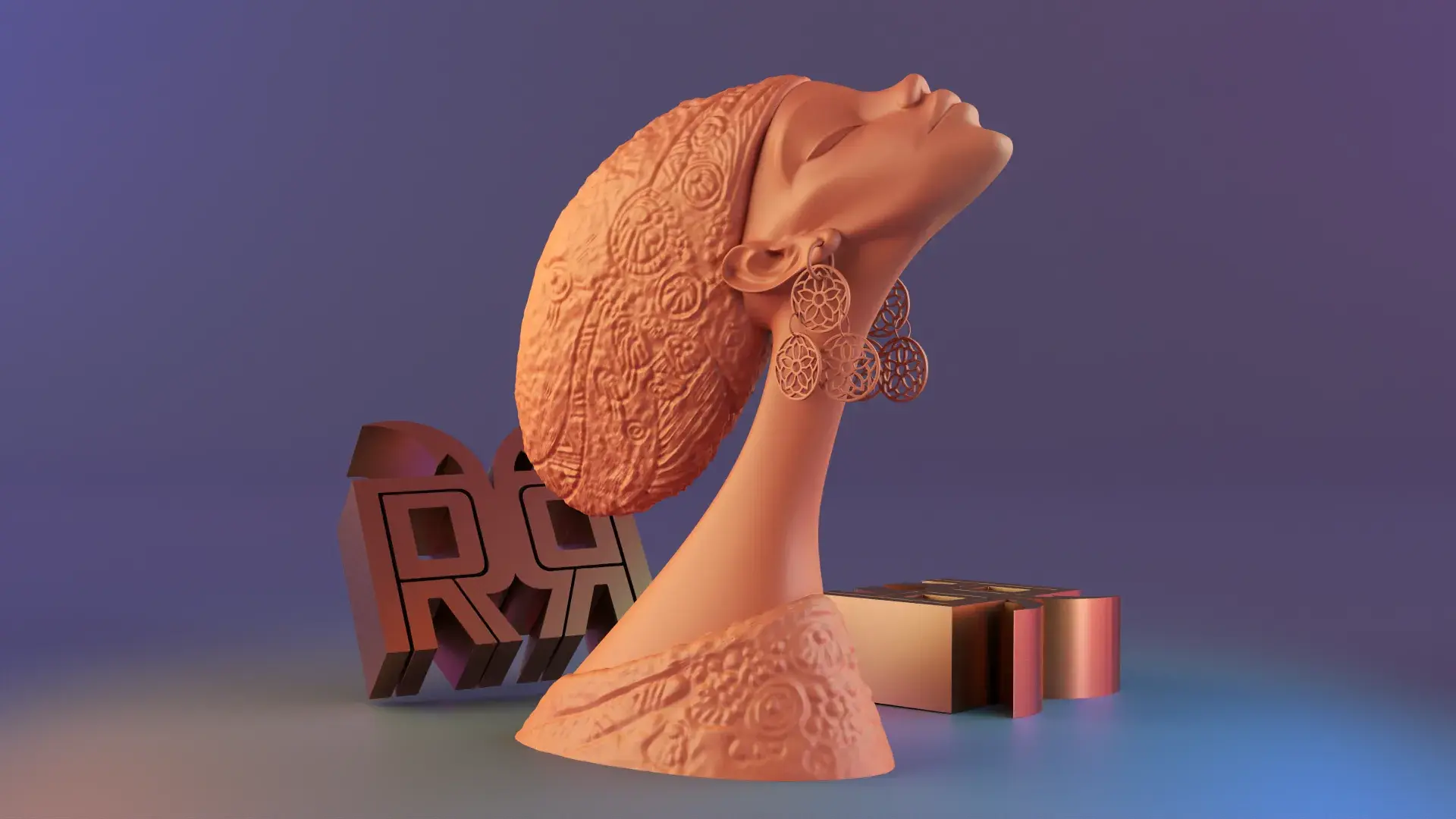African girl Sculpture decor