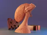 Afrikaans meisje Sculptuur decor-1