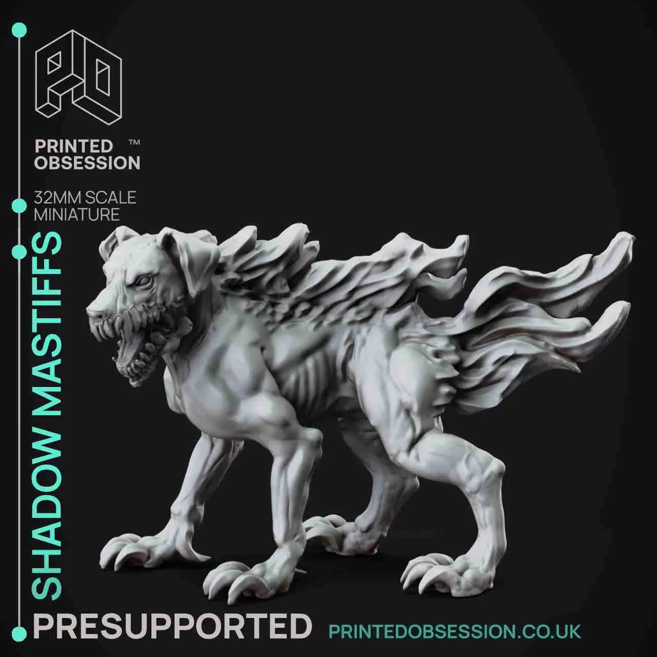 Shadow Mastiffs- Faywild Vs Shadowfell-Presupported- 32mm sc