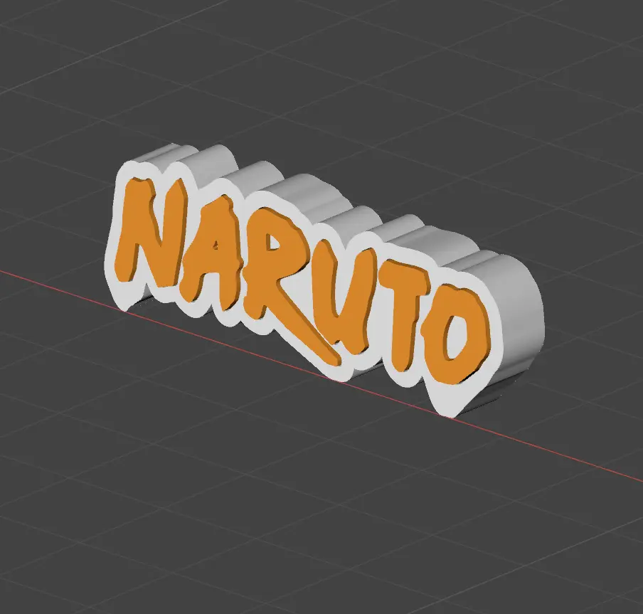 Figura decorativa con el nombre de Naruto