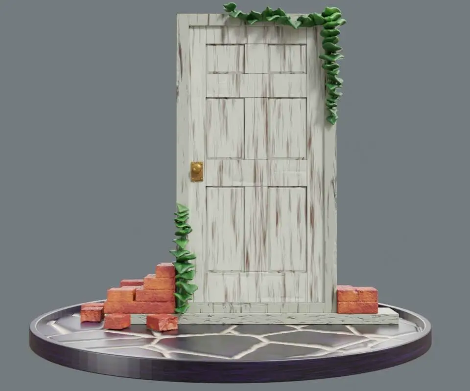 Suzume Portal Door Diorama Miniatura Fan Art
