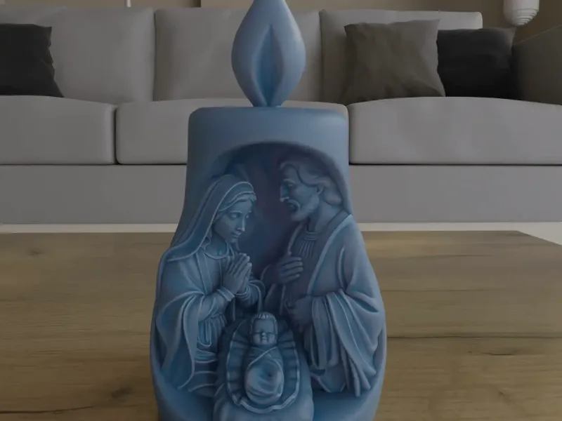 Holy Family Nativity Candle 3D Printable STL Model