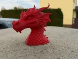 Red dragon head bust-6