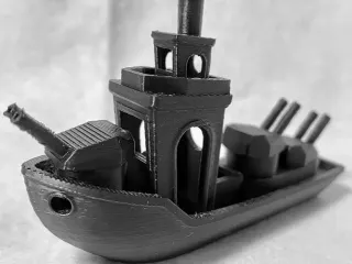 Battle Ship Benchy with rotating turret