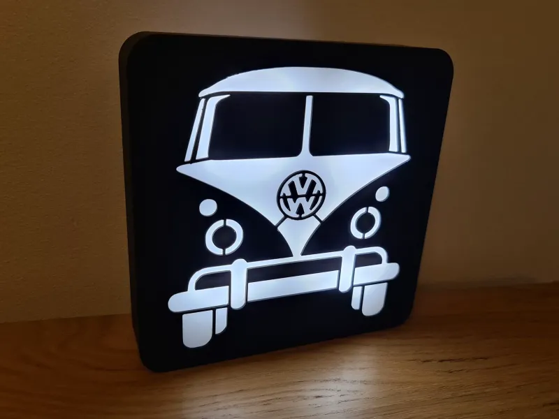 VW T2 Split Screen Campervan LED Lightbox Desk Wall Mounted