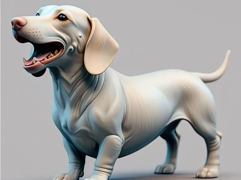 3678  Laughing Dachshund — Color 3D-Printed Statue  STL