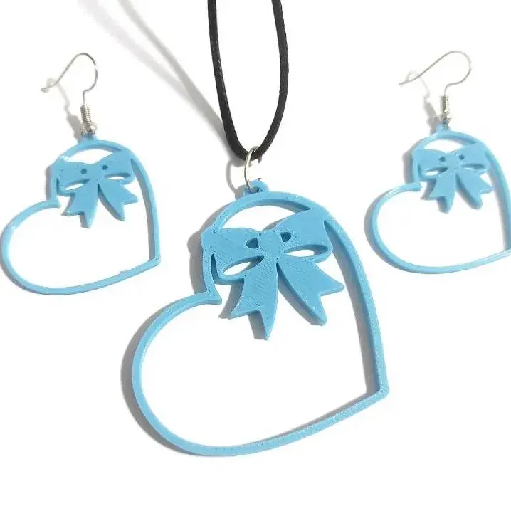 Bow Heart Charm Set - Valentine's Day
