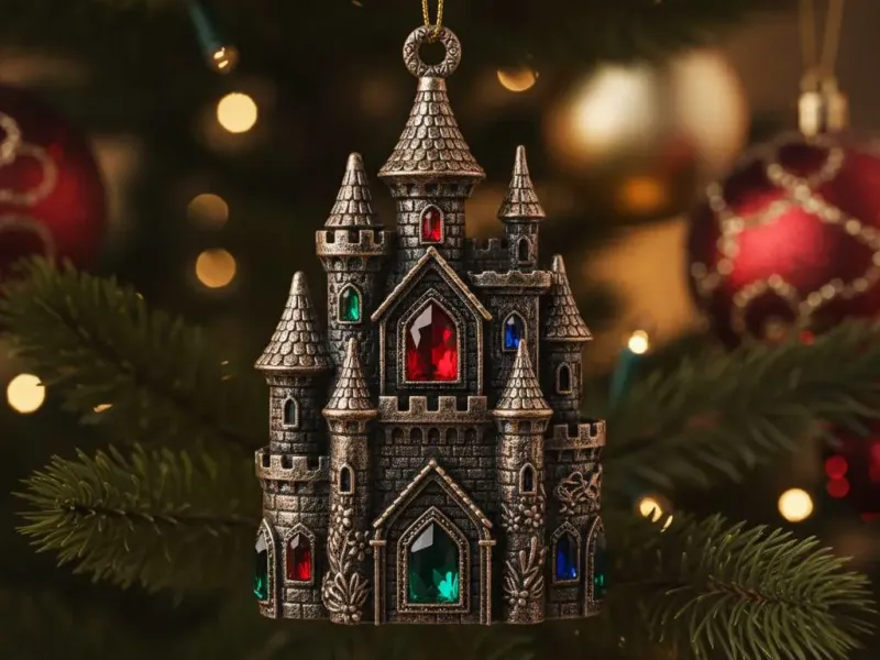 Castle christmas ornament