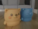 Cute Bear Planter Pot STL File for 3D Printing-3