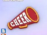 Badge Reel Topper Flat Back megaphone cheer-1