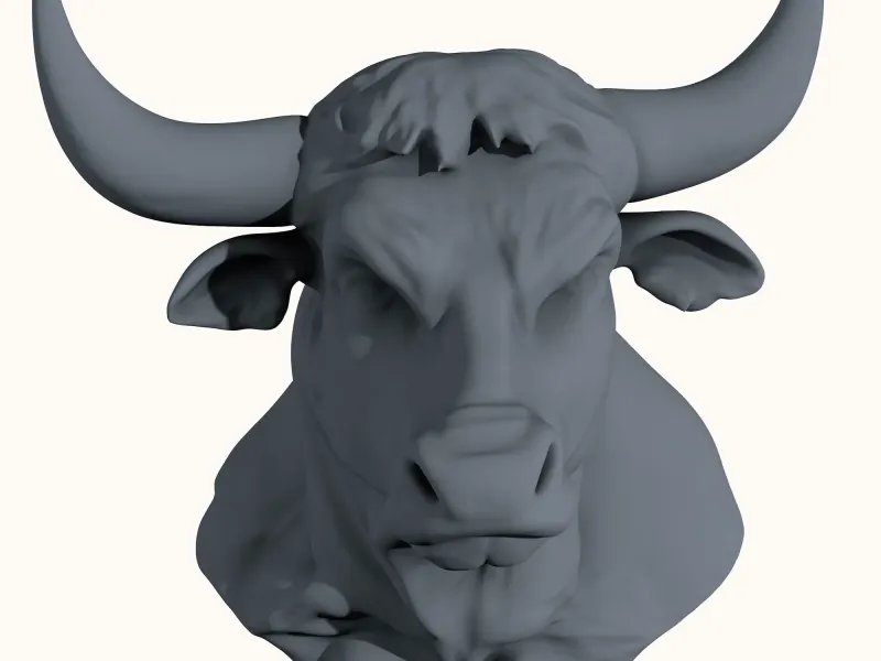 Highland Cow Sculpture – Rustic Animal Bust STL