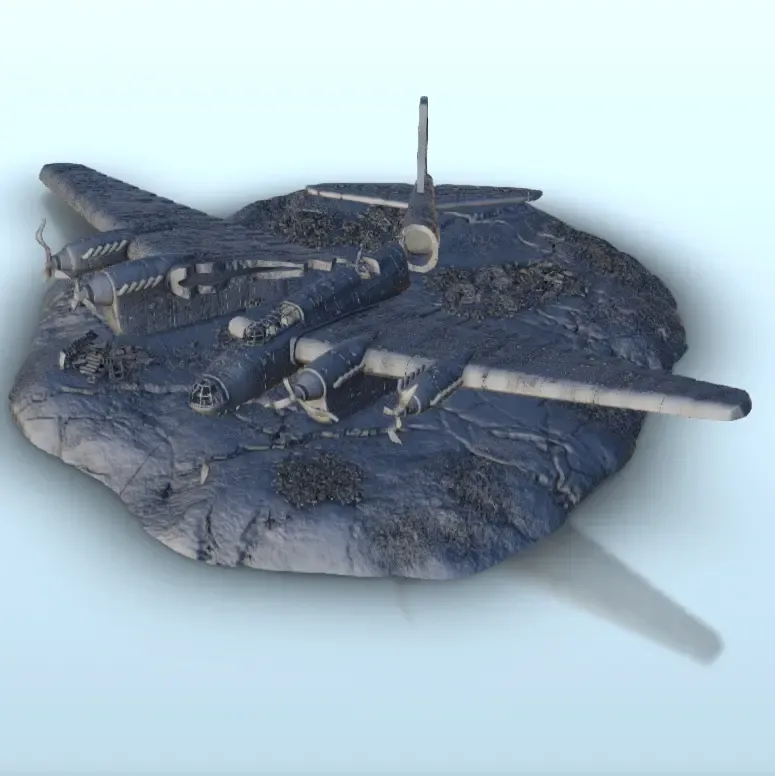 Airplane carcass of crashed Petlyakov Pe-8 - WW2 terrain
