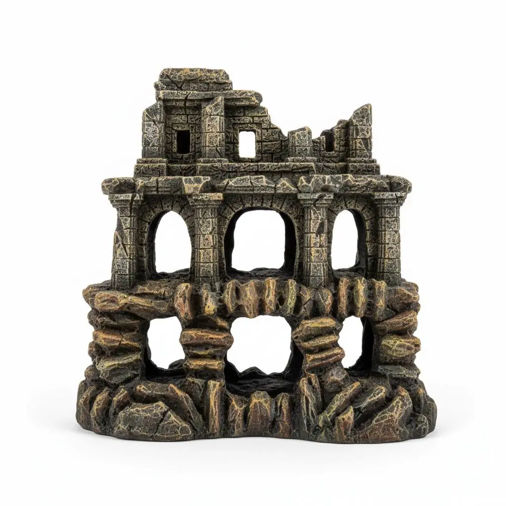 Ancient Temple Rock Aquarium Decor