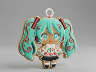 Miku gingerbread ornament
