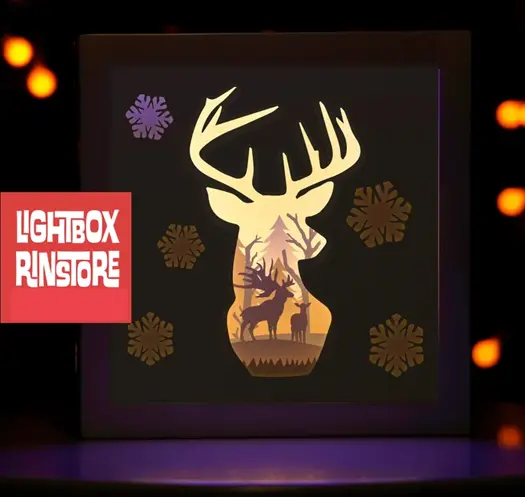 Deer Spirit light box (shadow box)