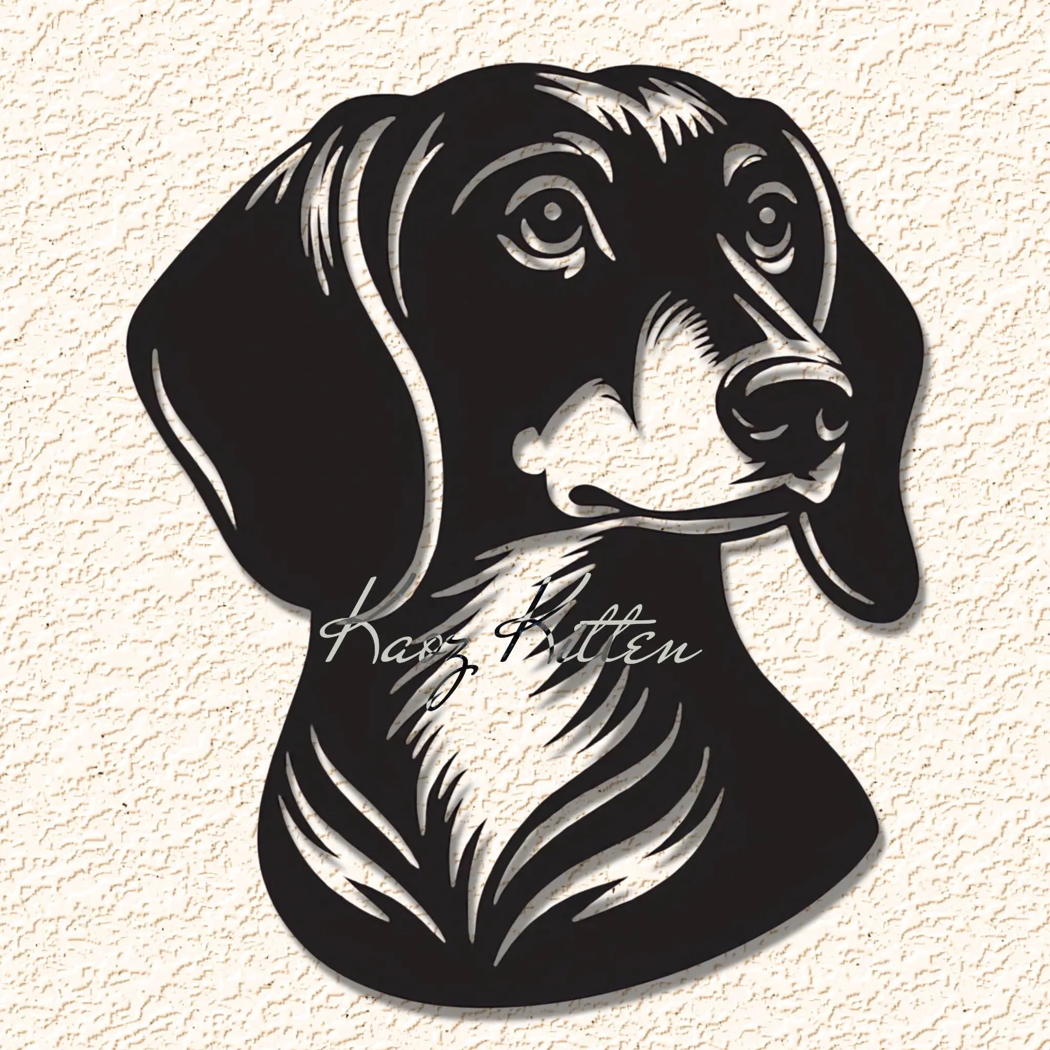 dashund portrait good boy wall art home decor