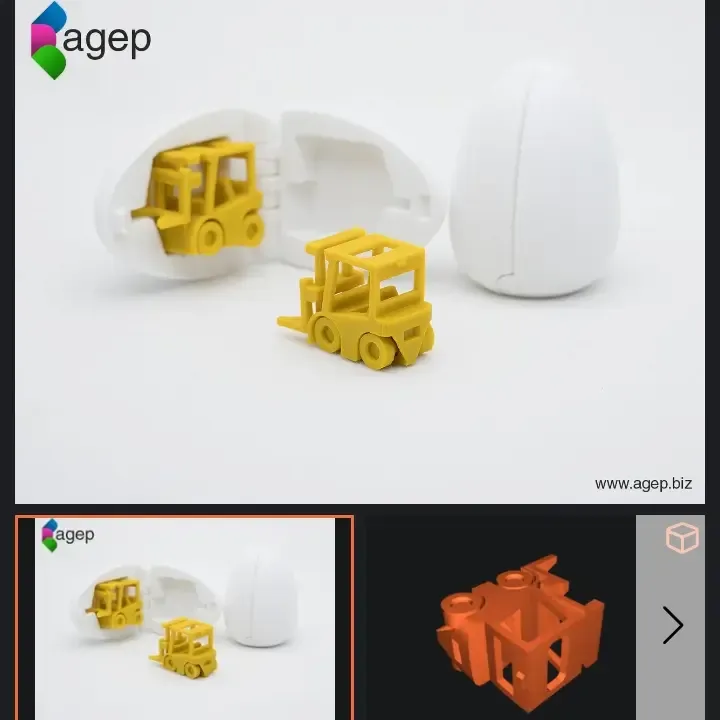 Tiny Forklift Fits inside Egg