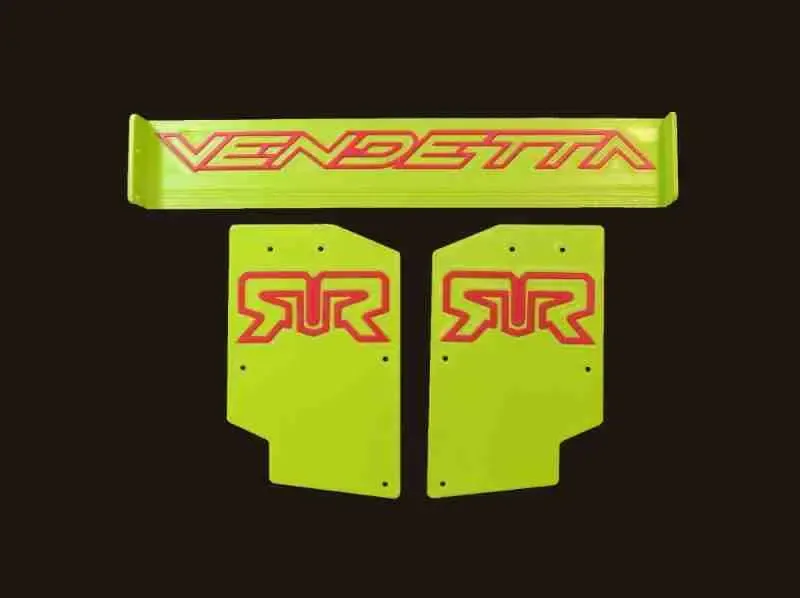 Arrma Vendetta Asa traseira ajustável + placas laterais