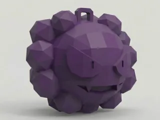 Low Poly Gastly Keychain | #27