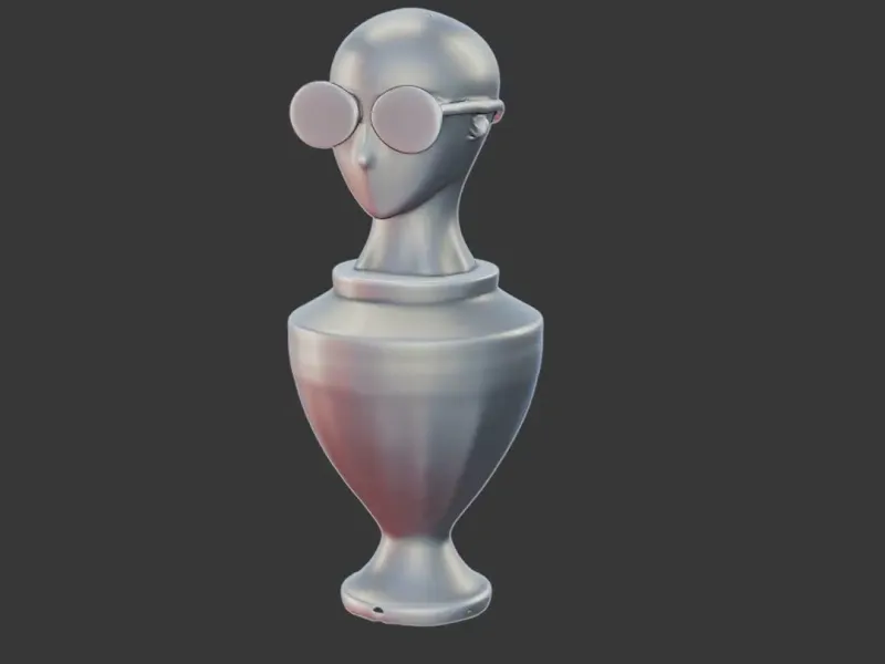 Futuristic Humanoid Bust VR Glasses 3d print model