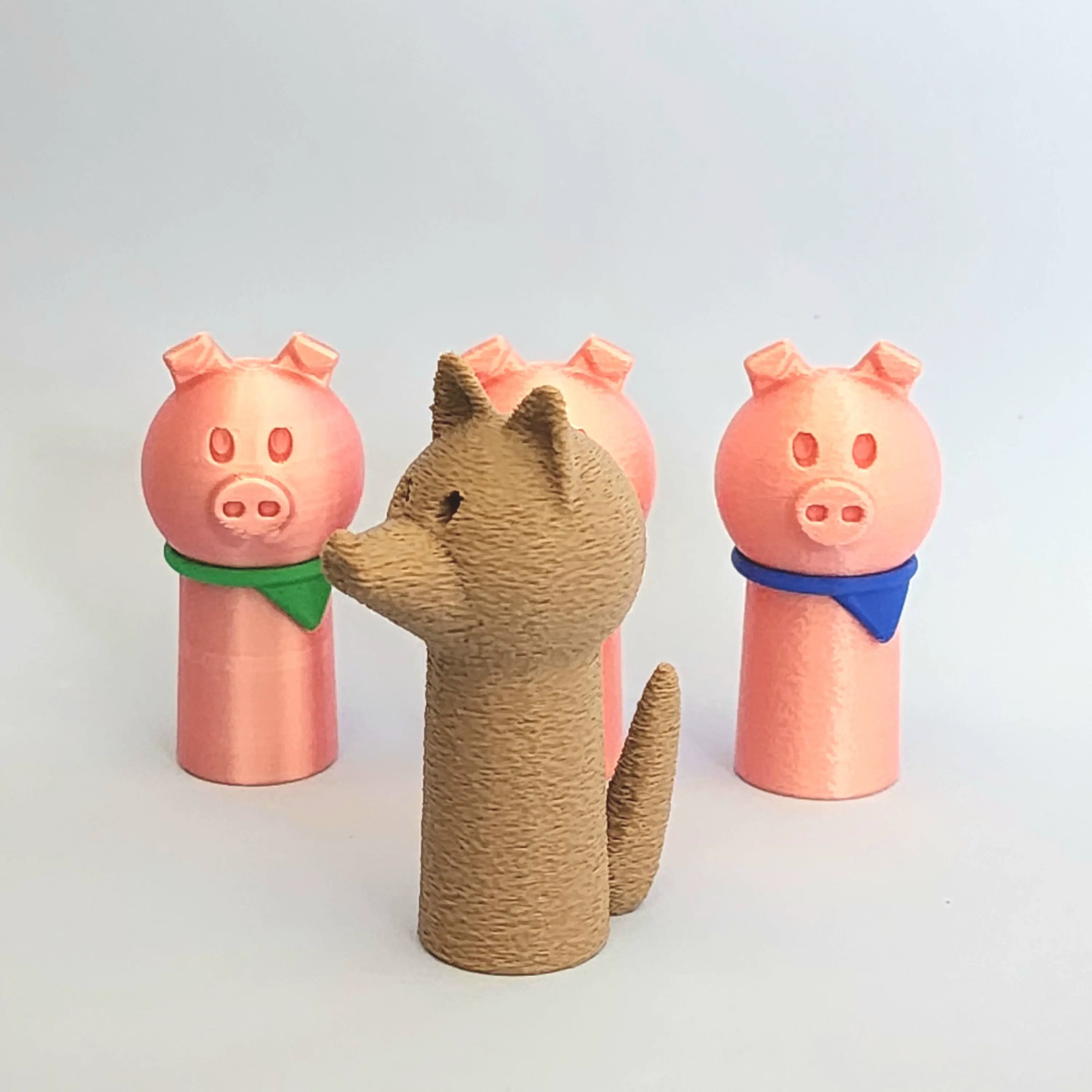 Die drei kleinen Schweinchen Fingerpuppe spielen