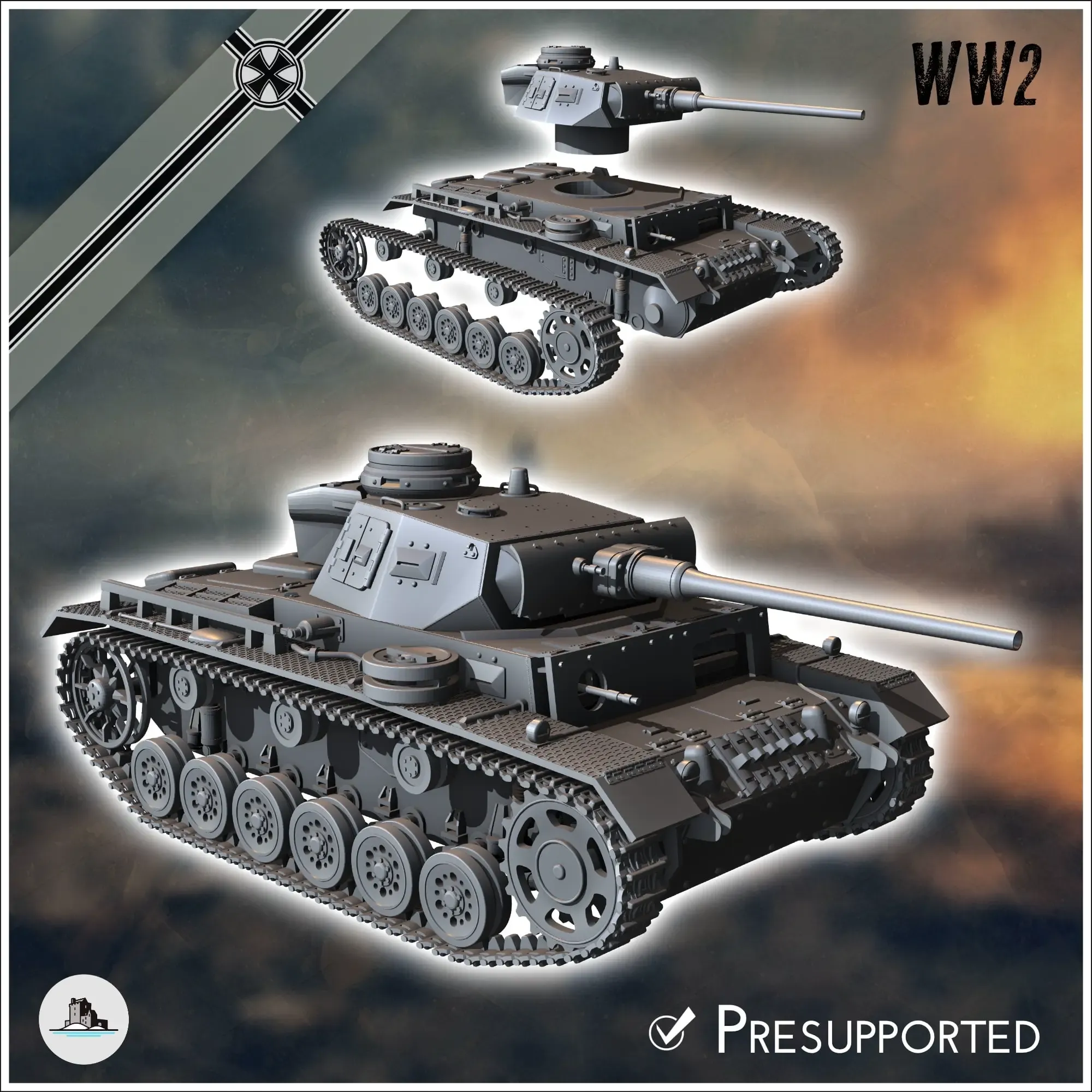 Panzer III Ausf. L - WW2 miniatures armor war flames world t