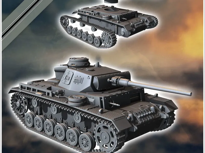 Panzer III Ausf. L - WW2 miniatures armor war flames world t