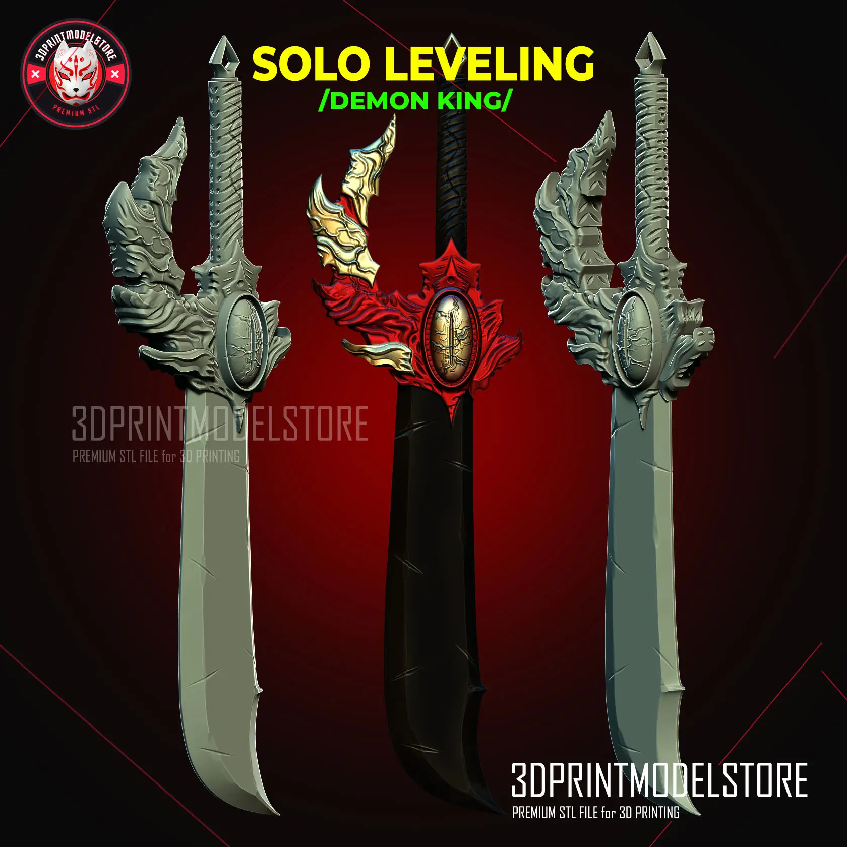 Cosplay STL Download - Solo Leveling Dagger Weapon Cosplay - Demon King ...