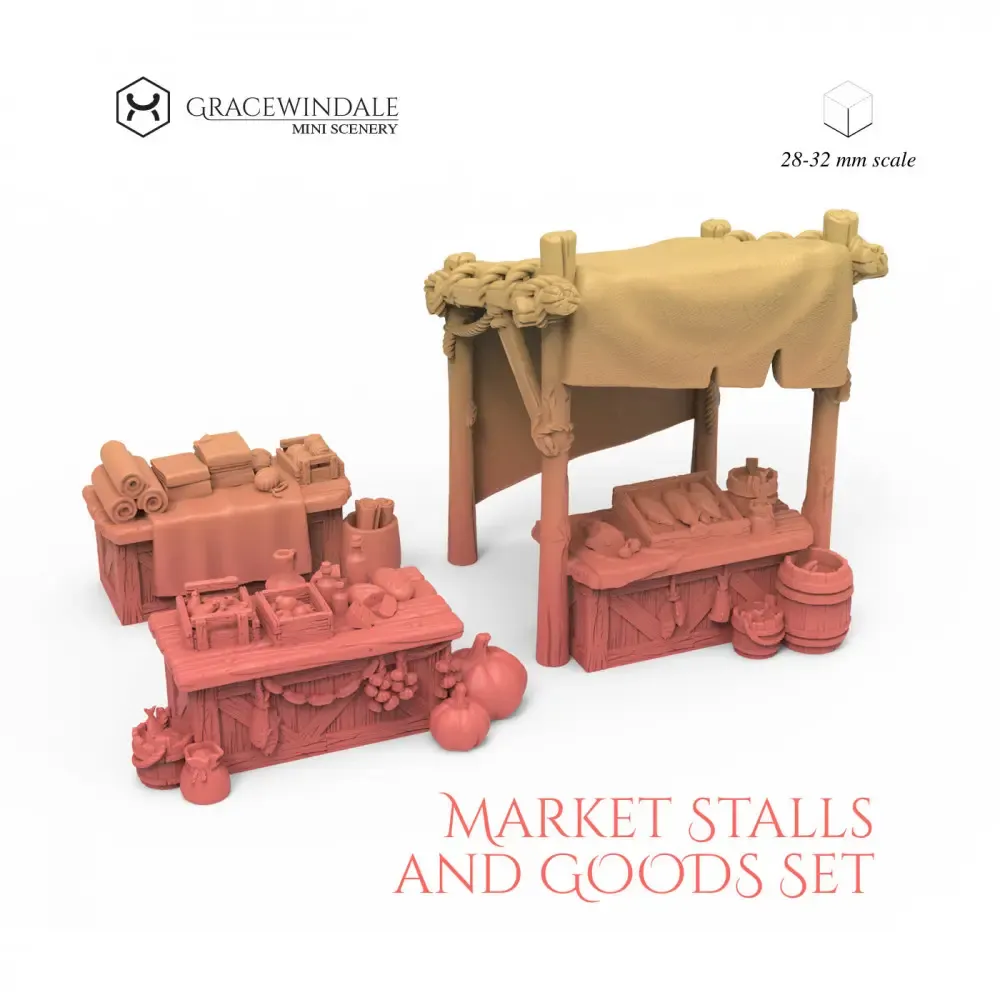 Market Stalls and Goods Set