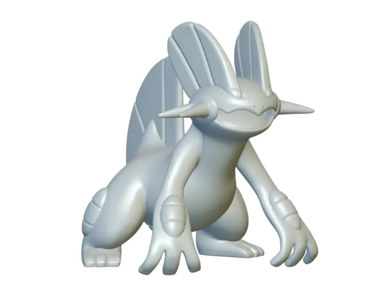 Pokemon Swampert #260 - ¡Listo para imprimir en 3D!
