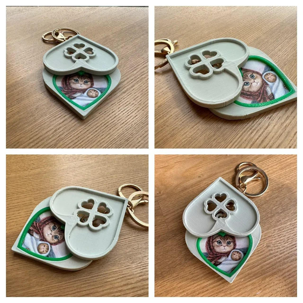 Heart photo keychain