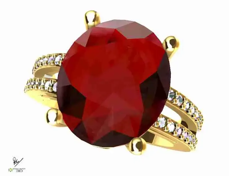 Engagement ring or engagement ring with gems in stl format