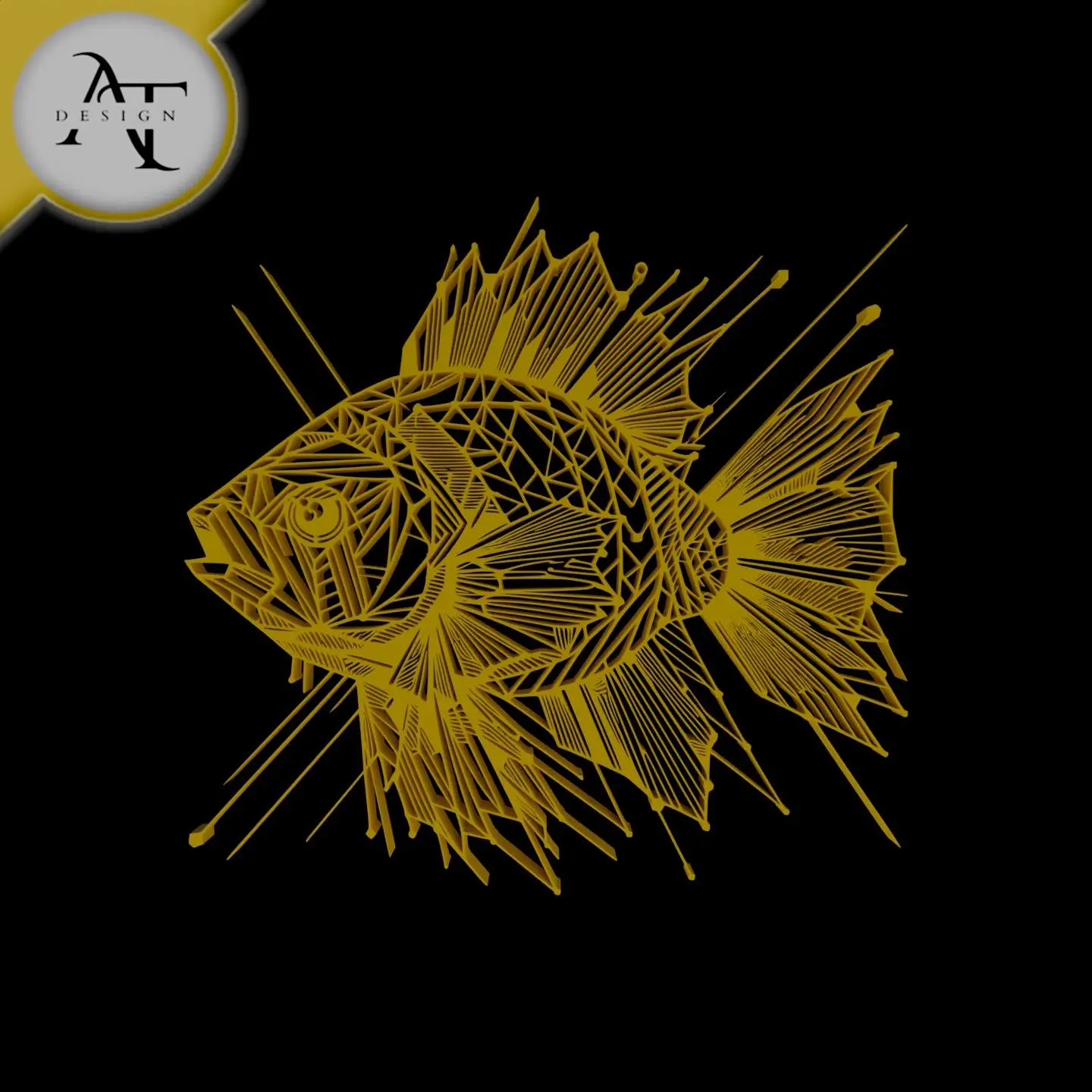 Home Decorations & Ornaments STL Download - Fish - Geometric - 2D Wall ...