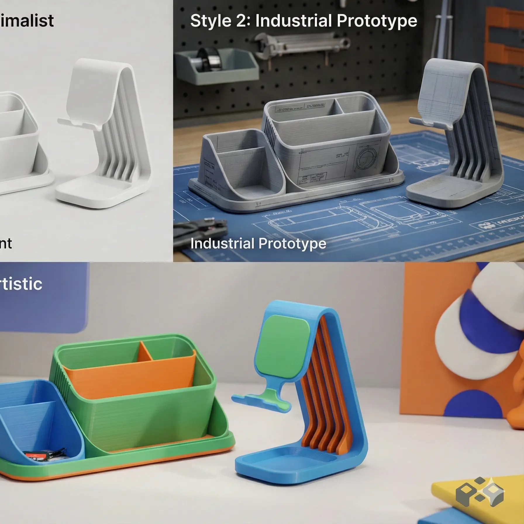 Modular Desk Organizer System|MagSafe Phone Stand

