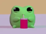 Frog Cute Couple Drinking-1