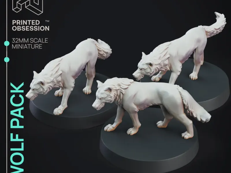 Wolf Pack - 3 modellen - VOORONDERSTEUND - 32mm schaal