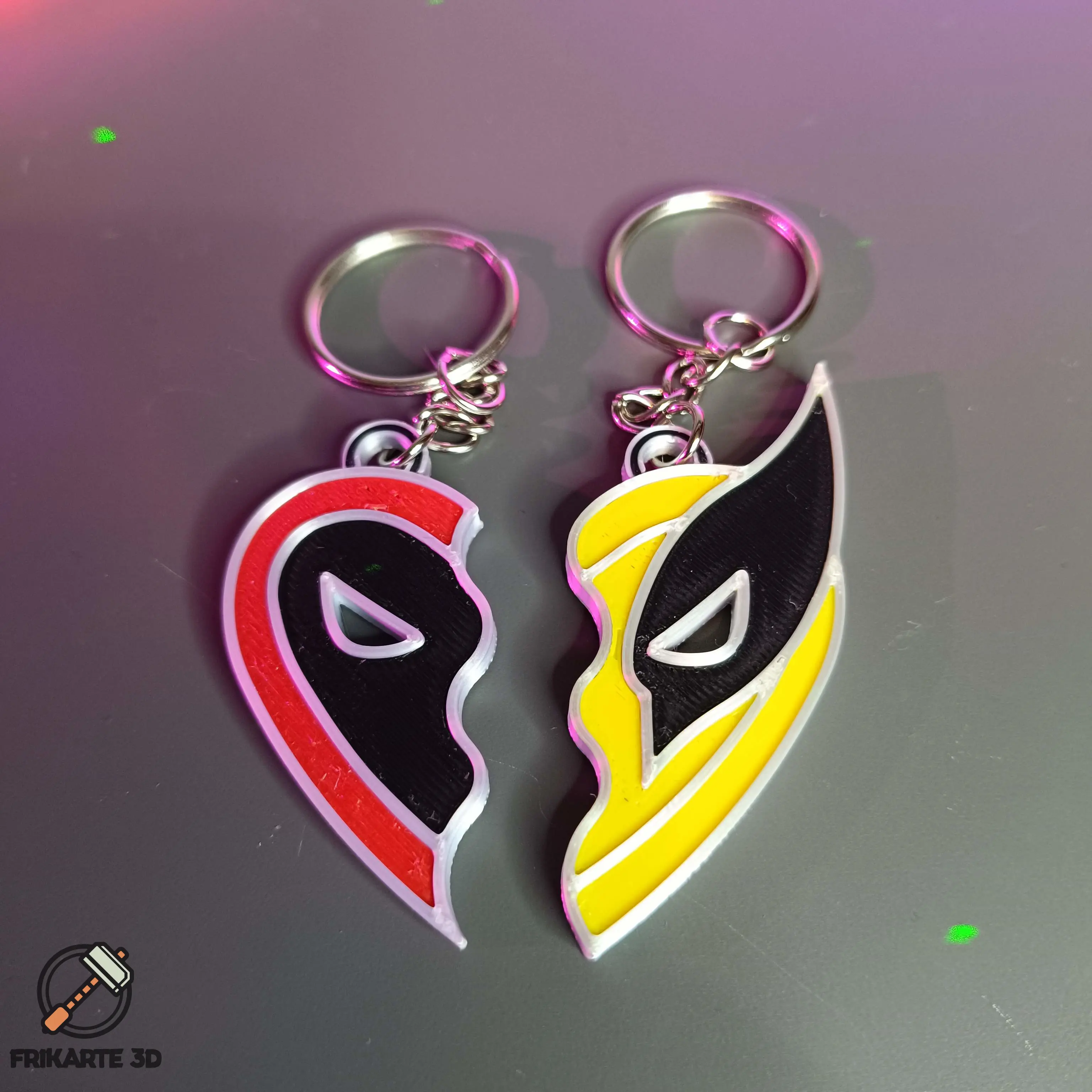 Deadpool & Wolverine Best Friends Heart Necklace/Keychain
