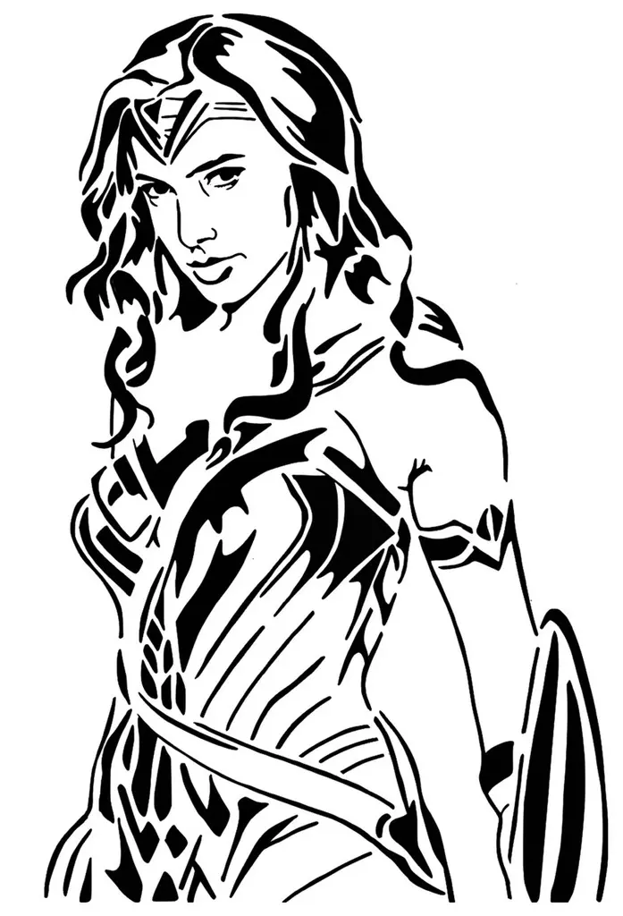 Free Digital Art STL Download - Wonder Woman stencil 4by SMT_M 🦊