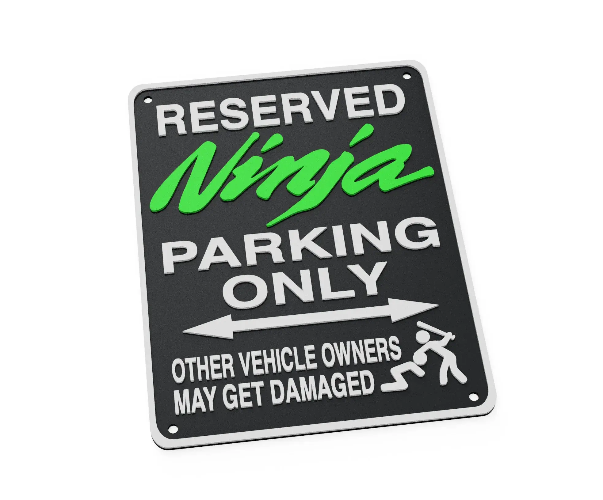 Kawasaki Ninja H2R1000SX 650 ZX4 ZX6 ZX9 Funny Parking Sign