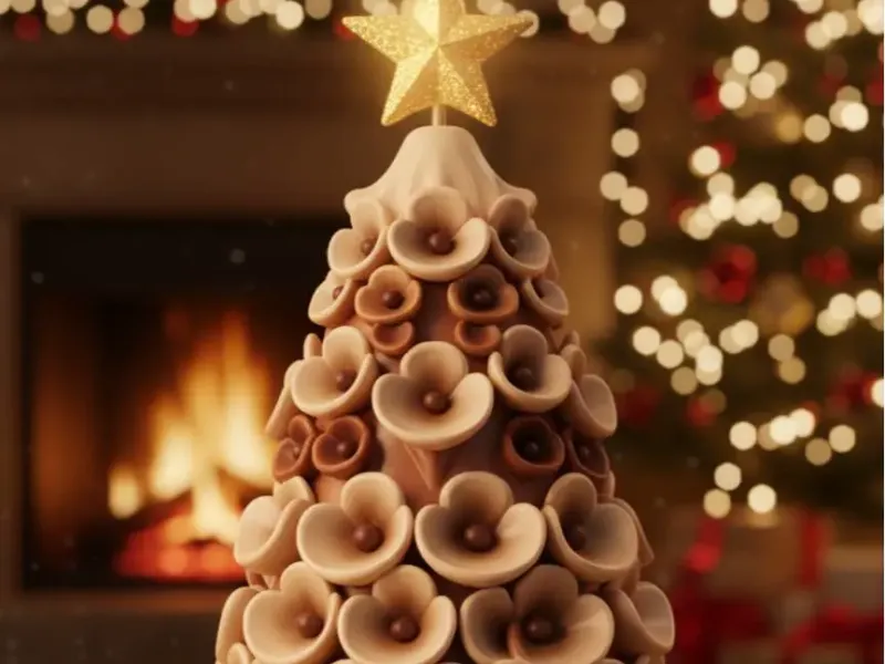 Christmas tree of flowers