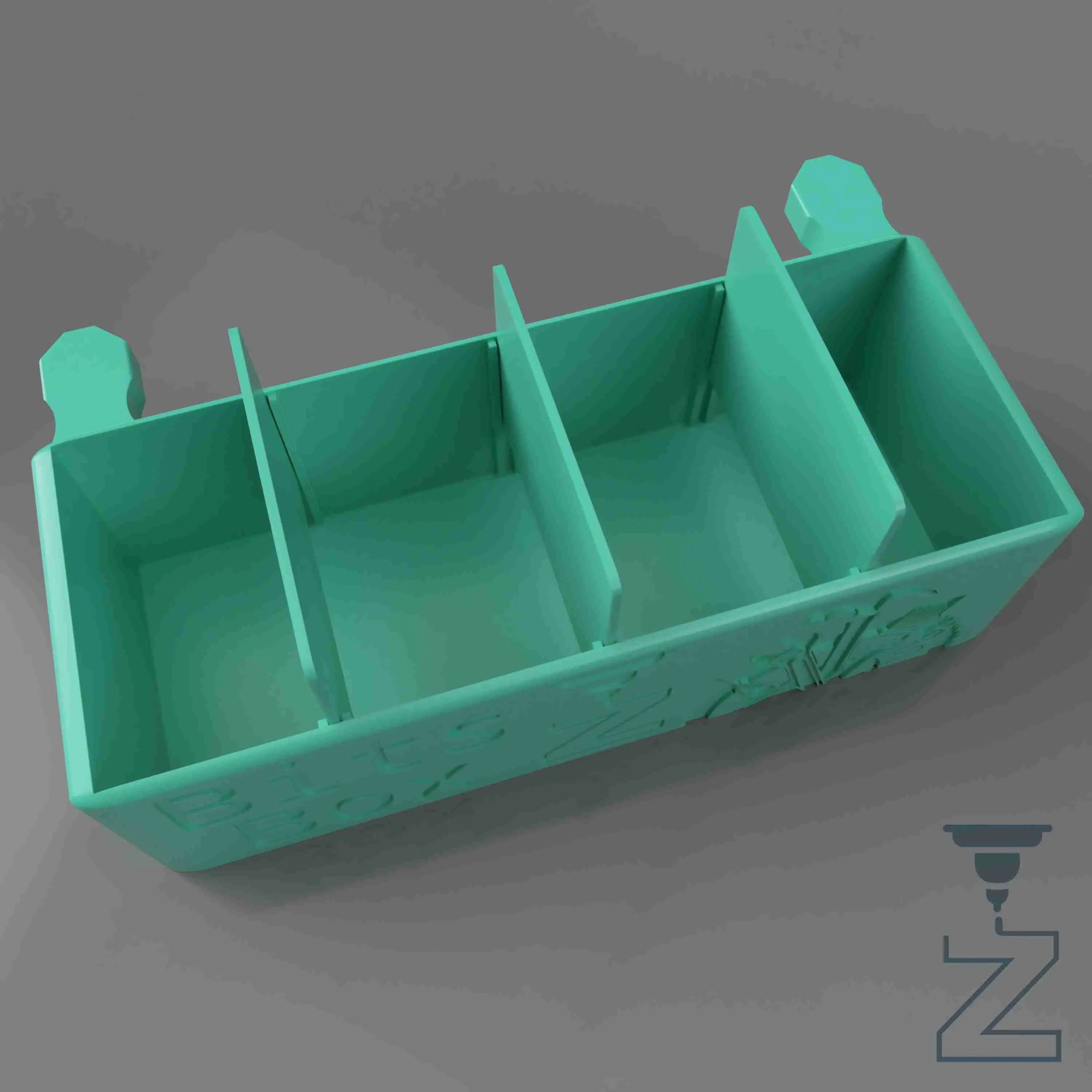 Bits Box - Un conteneur de rangement pratique monté sur le bureau + des séparateurs