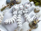 Fluffy Tails Cute Flexi Samoyed Dog - Toy, Keychain & Magnet-2