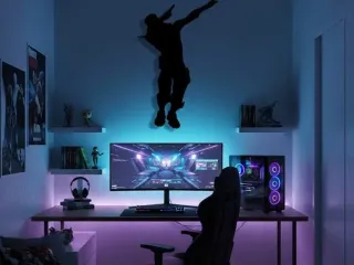 Wall Decor Silhouette - Epic Gamer Jump / Fortnite Inspired