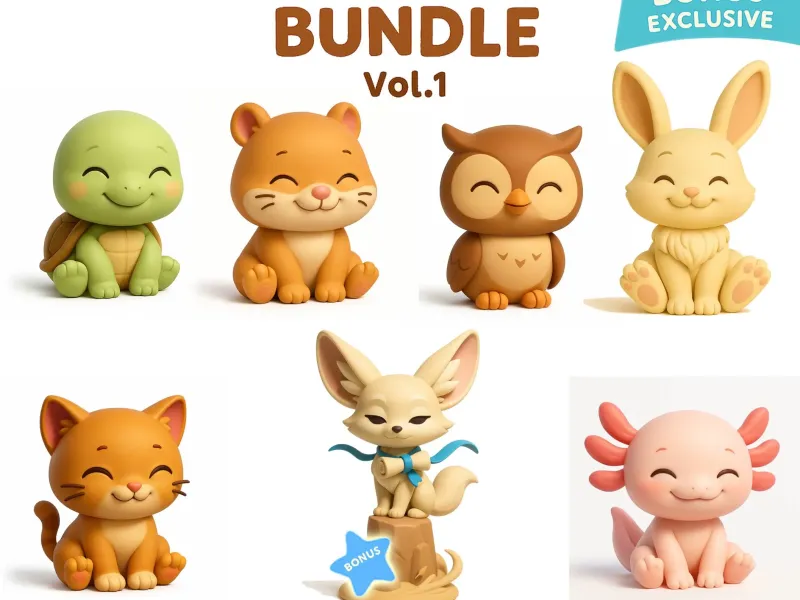 Puffu Bundle Vol.1 | 10 Cute Animal + 1 Bonus Exclusive