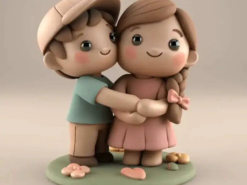 Romantic Cute Hugging Couple STL Adorable Love 3D Print Mode